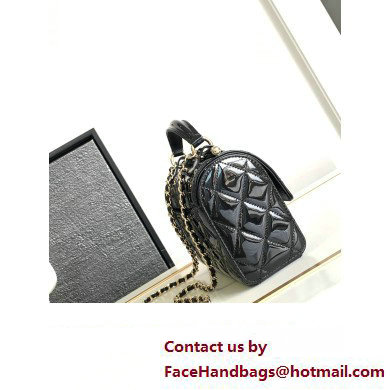 Chanel Patent Calfskin  &  Gold-Tone Metal Small box bag AS4511 Black 2023